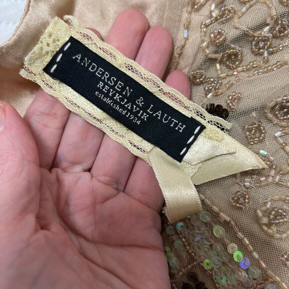 ANDERSEN & Lauth~Hand BEADED Tank Top Designer Iridescent Sequins Beads small - Picture 14 of 16